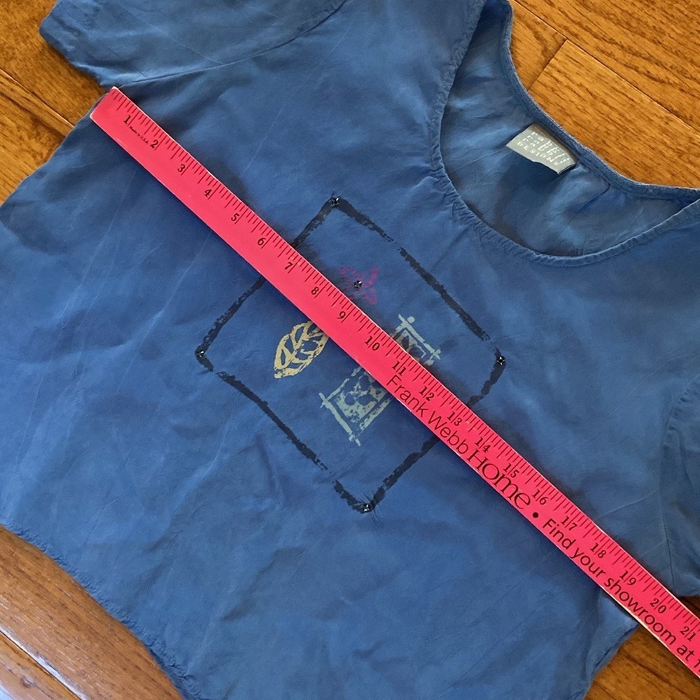 Rabbit Rabbit Rabbit Designs Blue Vintage size 10 medium Short Sleeve Top - Picture 8 of 10